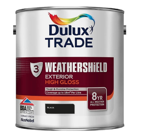 Dulux Trade Weathershield Gloss - Black - 2.5L