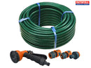 Garden Hose with Fittings & Spray Gun - 15 Metre