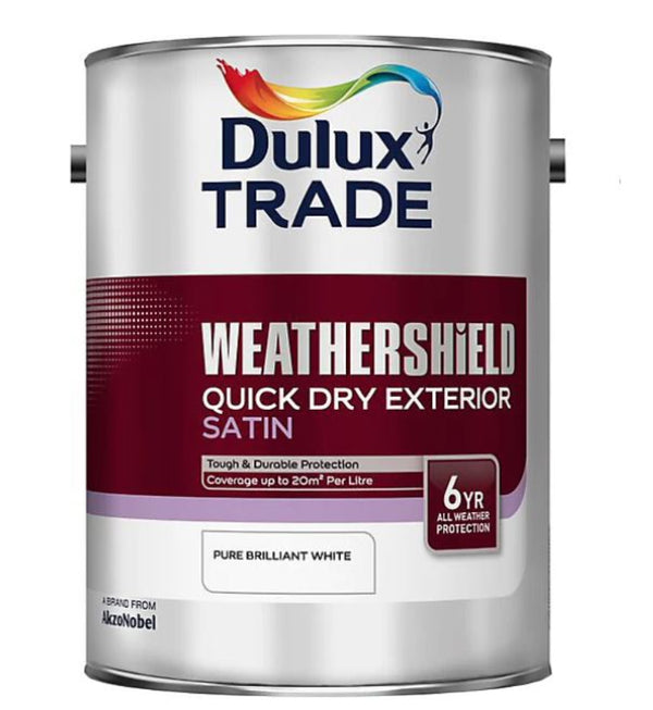 Dulux Trade Weathershield  Quick Satin Brilliant White