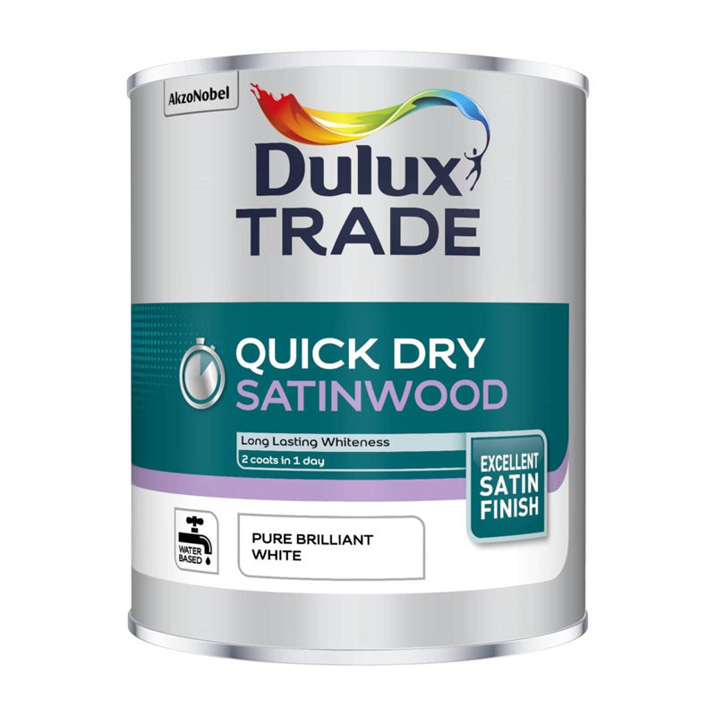 Dulux Trade Quick Dry Satinwood Pure Brilliant White 1L