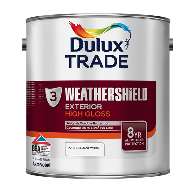 Dulux Trade Weathershield Gloss Pure Brilliant White 2.5L