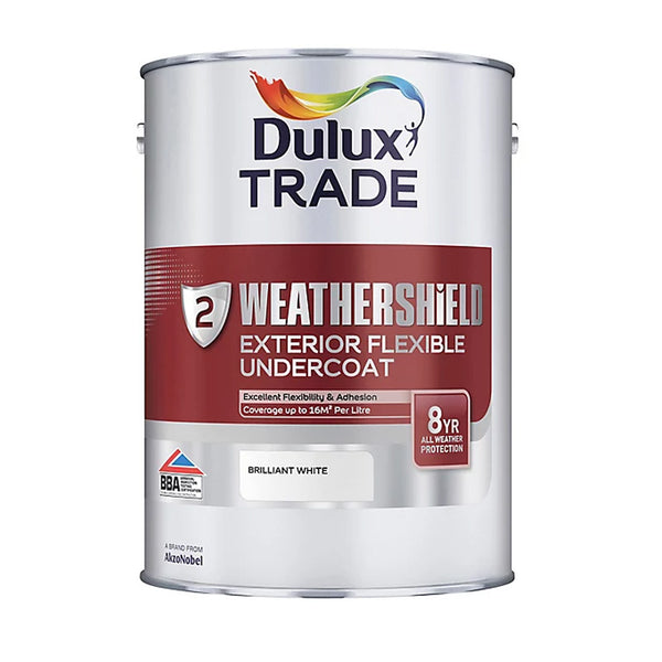Dulux Trade Weathershield Exterior Flexible Undercoat Brilliant White 1L