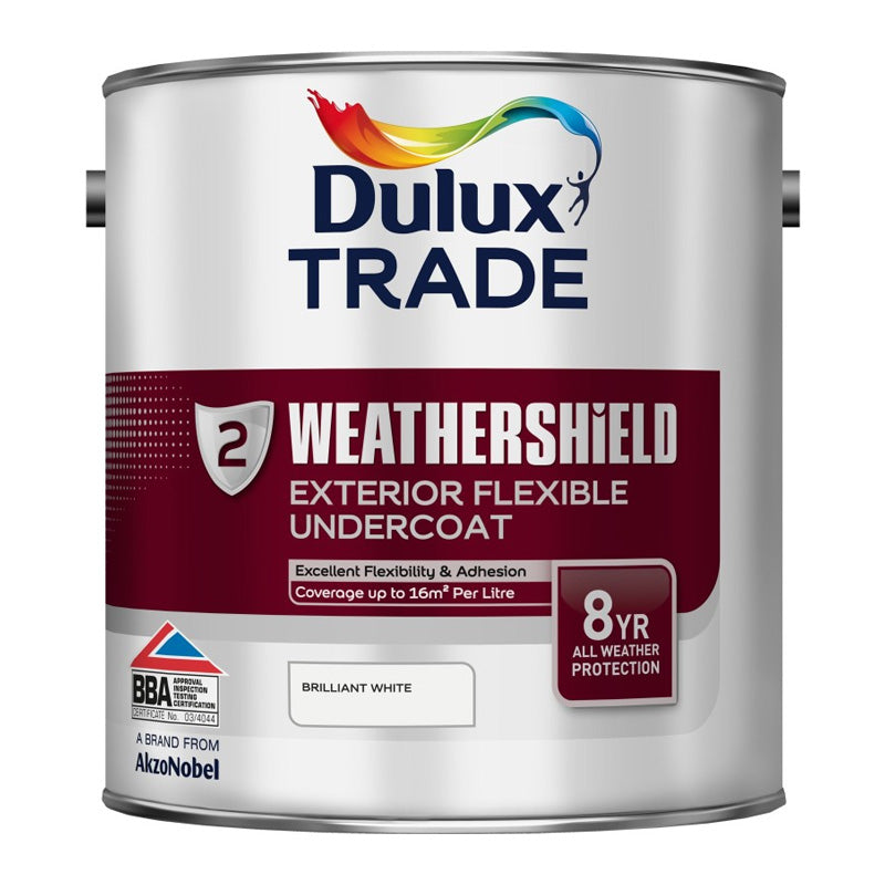 Dulux Trade Weathershield Exterior Flexible Undercoat Brilliant White 2.5L