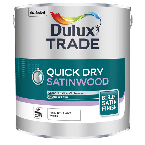 Dulux Trade Quick Dry Satinwood Pure Brilliant White 2.5L