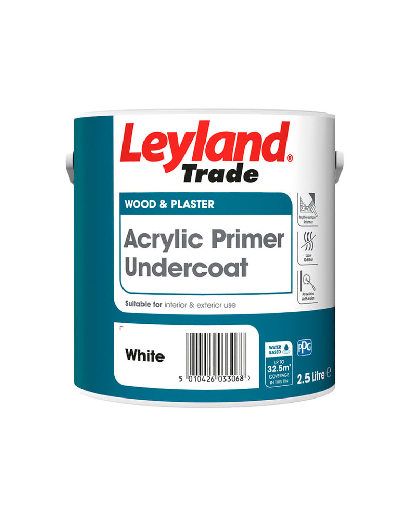 Leyland Trade Acrylic Primer Undercoat White 2.5L