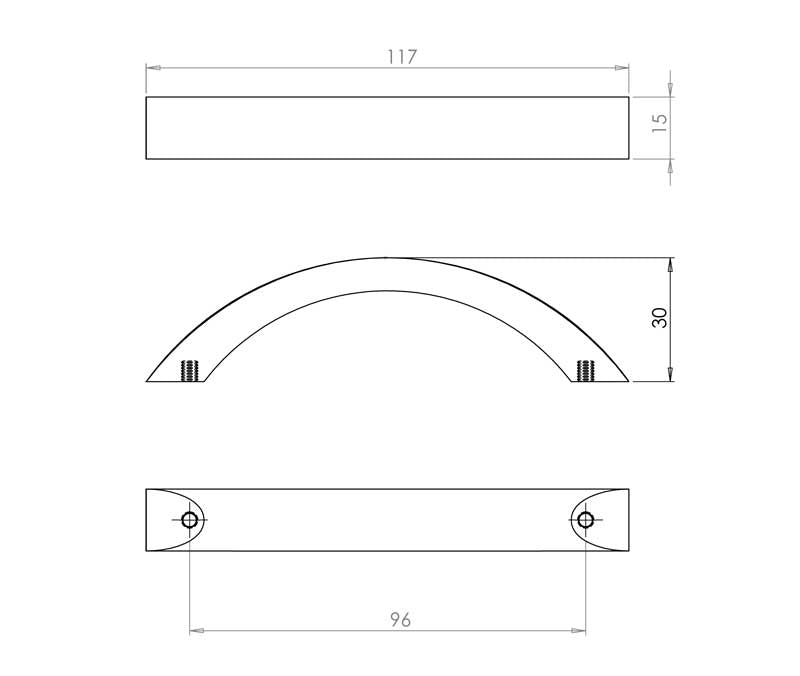 Arco Cupboard Handle Brushed Nickel