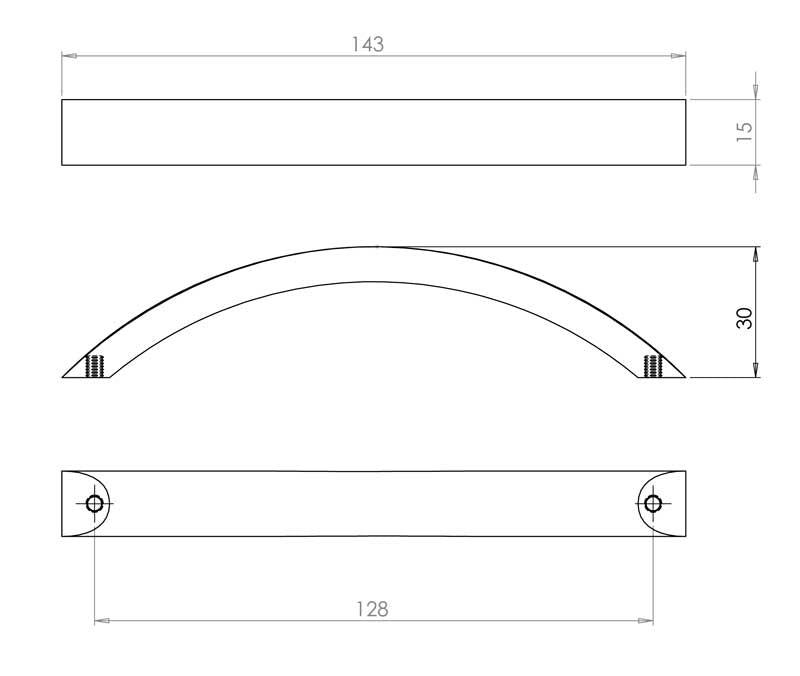 Arco Cupboard Handle Polished Chrome