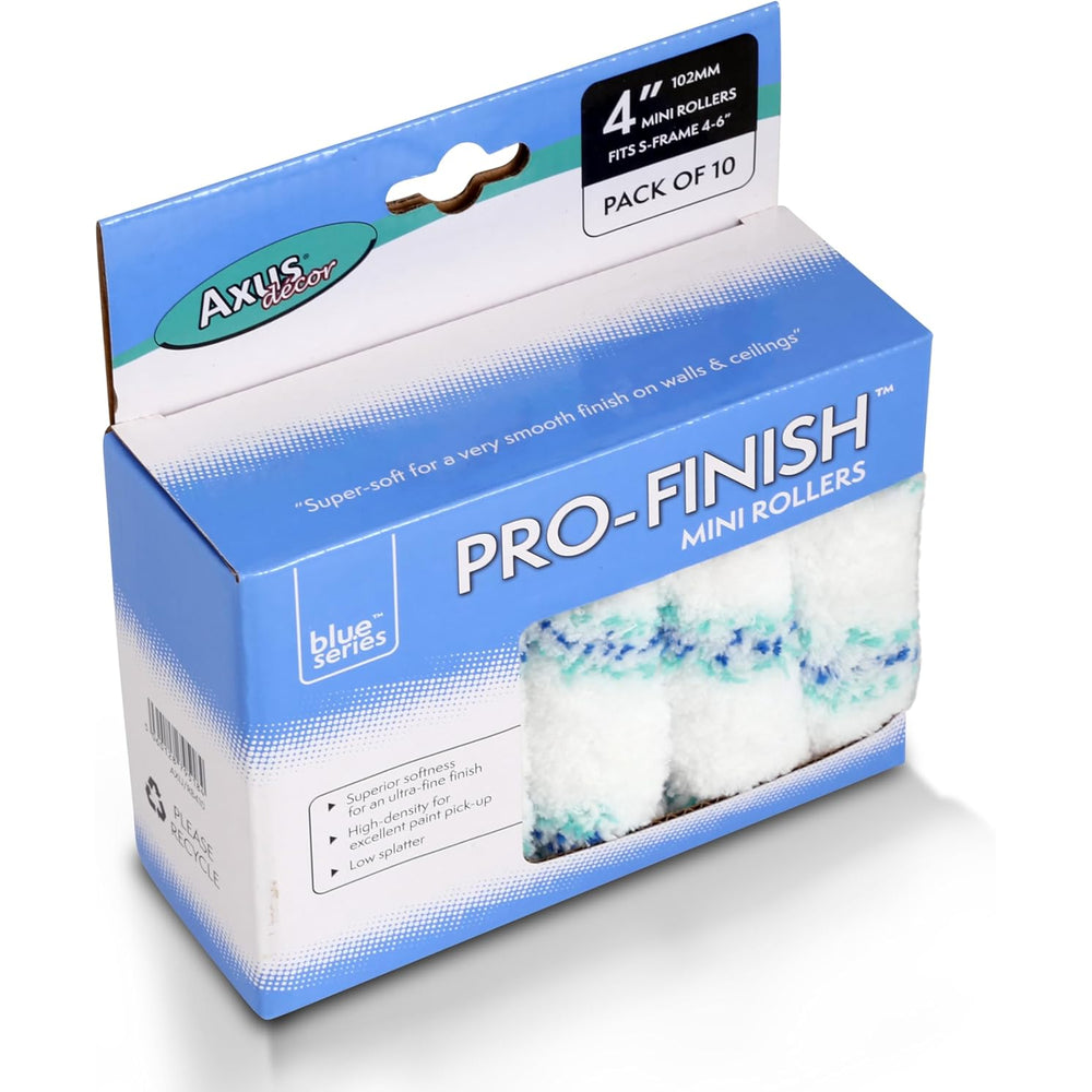 Axus Blue Medium Roller Sleeve 4in Pack of 10 – complete product, square white product photograph