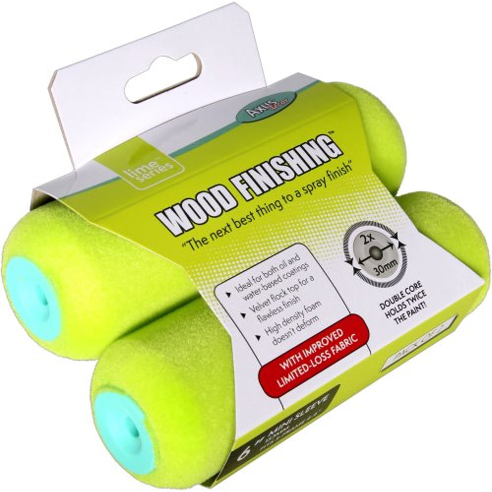 Axus Wood Finishing Roller Sleeves 6in Pack of 2 – full product centered on white square