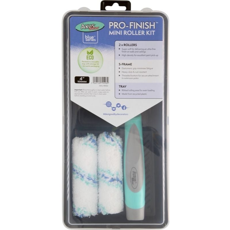 Axus Pro-Finish Mini Roller Kit 4 inch AXU/RKB4 – complete boxed kit