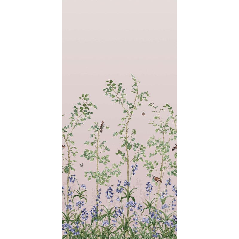 Little Greene Bird & Bluebell wallpaper in China Clay