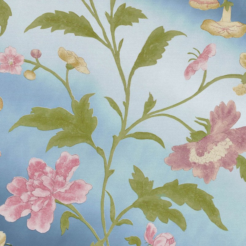 Little Greene China Rose wallpaper in Blue Lustre