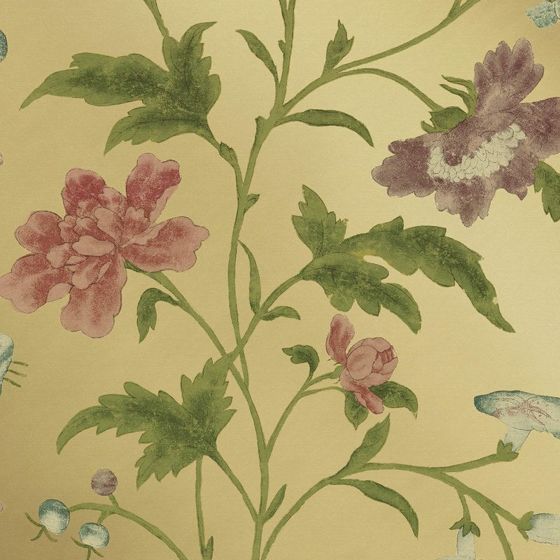 Little Greene China Rose wallpaper in Emerald Lustre