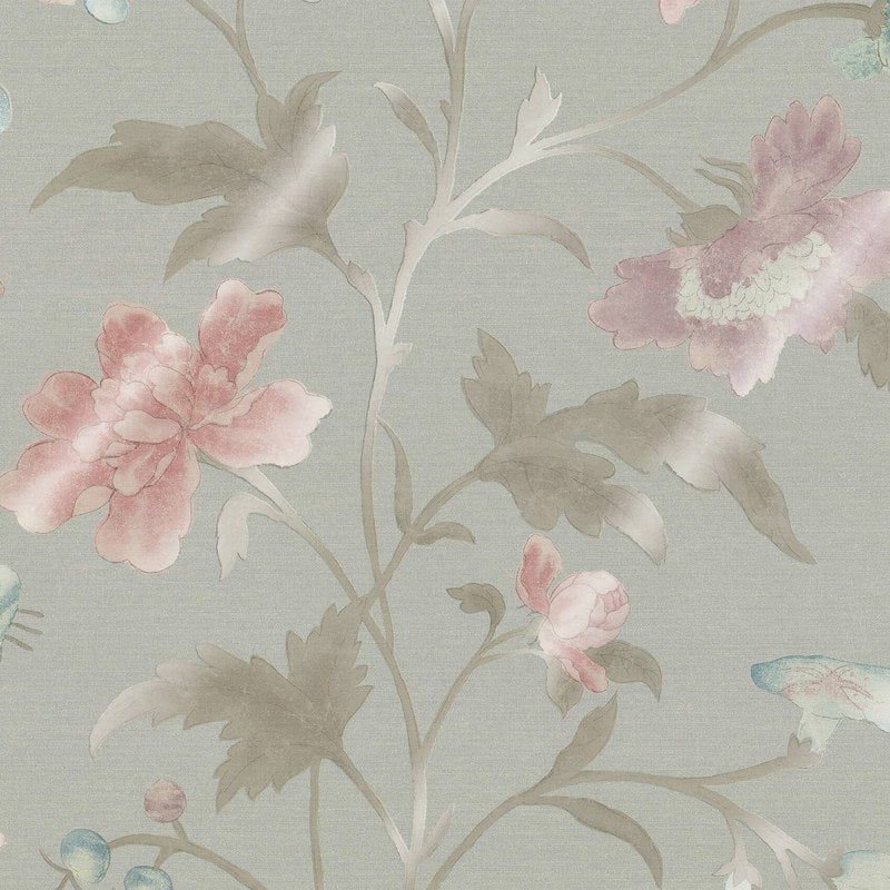 Little Greene China Rose wallpaper in French Grey Lustre