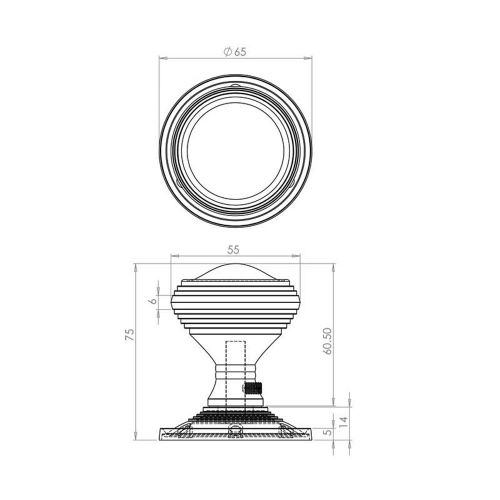 Lined Mortice Knobs JV181MSC