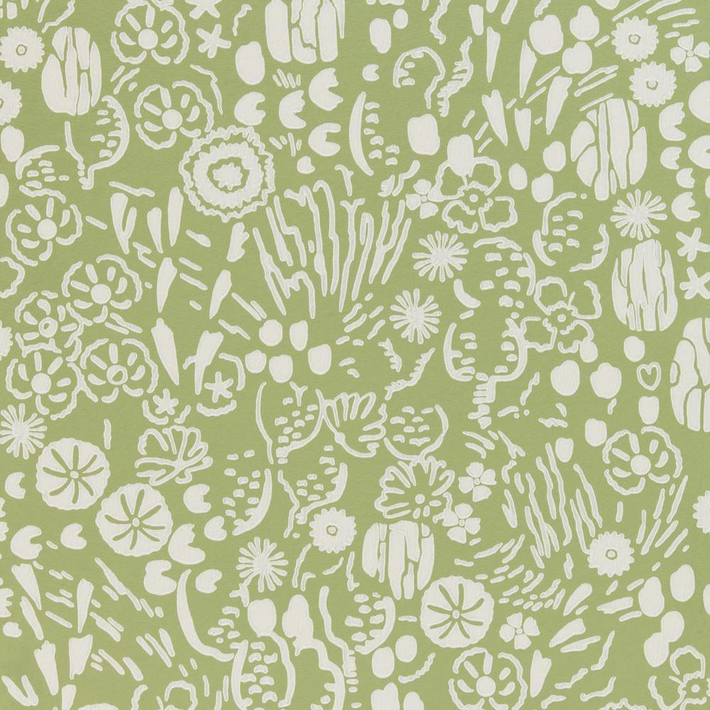 Farrow & Ball Atacama Wallpaper BP 5804 – green botanical pattern swatch