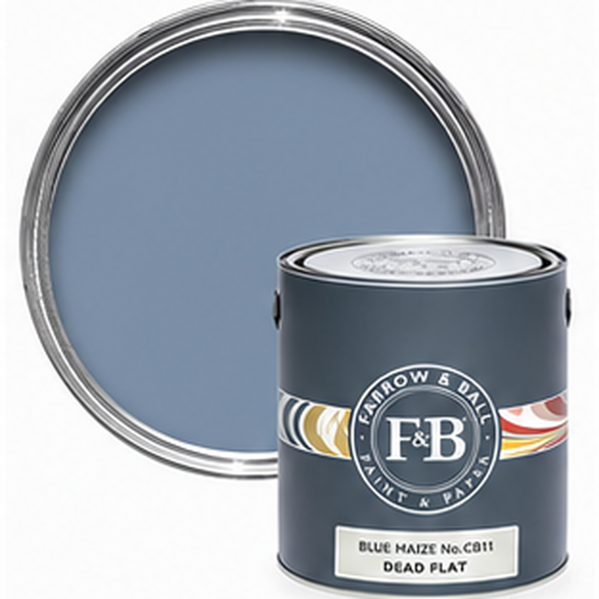 Farrow & Ball Blue Maize CB11 Carte Blanche paint tin and colour swatch