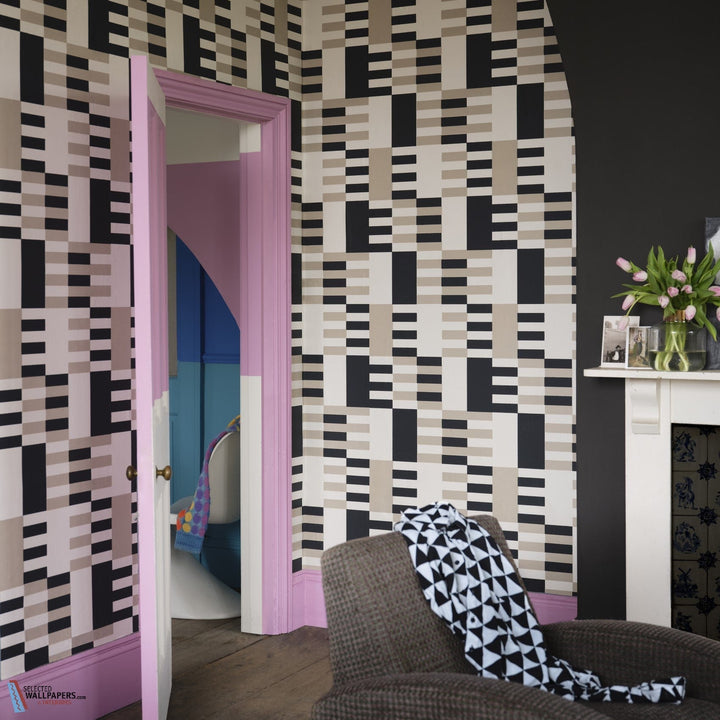 Farrow & Ball Check Wallpaper room inspiration