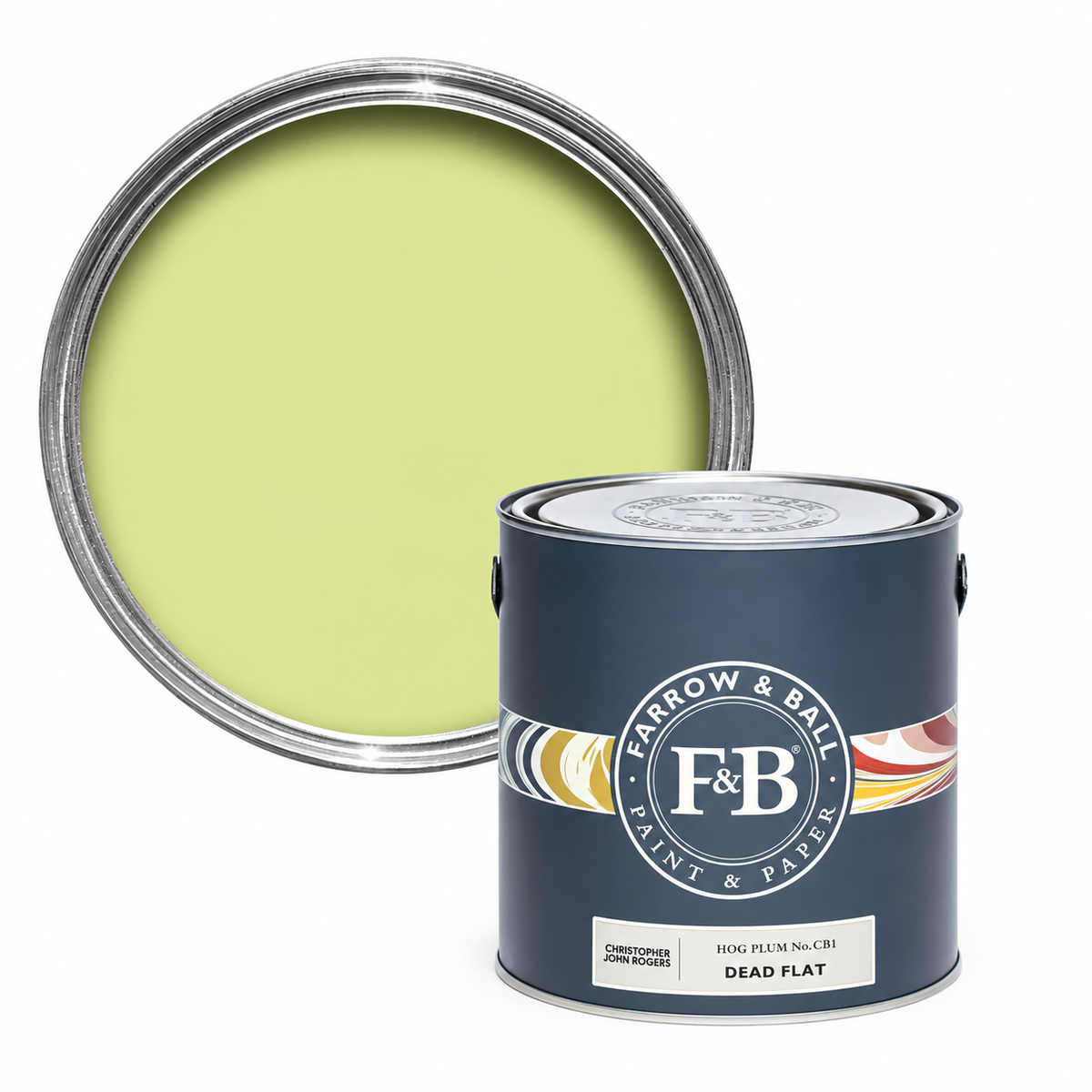Farrow & Ball Hog Plum CB1 Carte Blanche paint tin and colour swatch