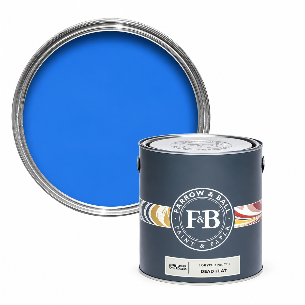 Farrow & Ball Lobster CB7 Carte Blanche paint tin and colour swatch
