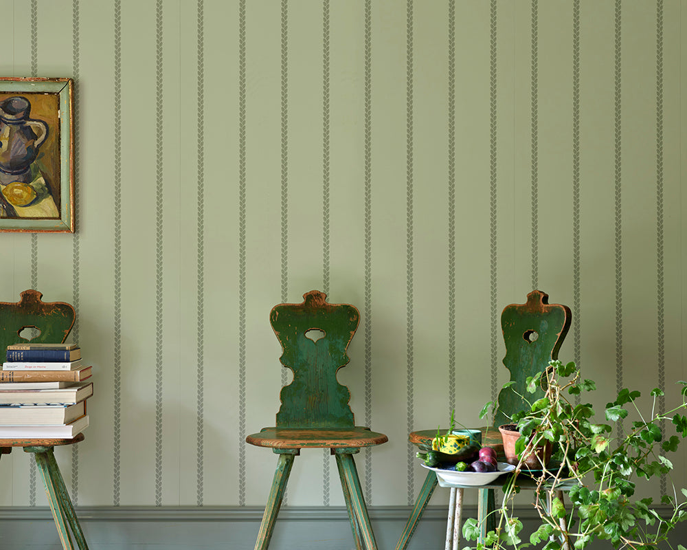 Farrow & Ball Petal Stripe Wallpaper room inspiration