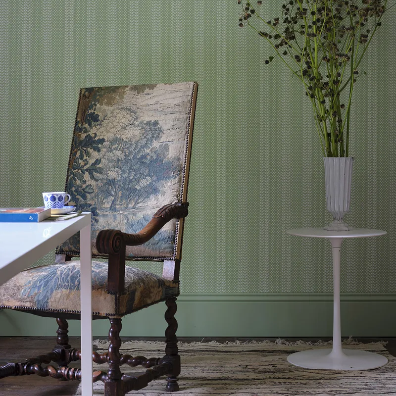 Farrow & Ball Polka Sprig Wallpaper room inspiration