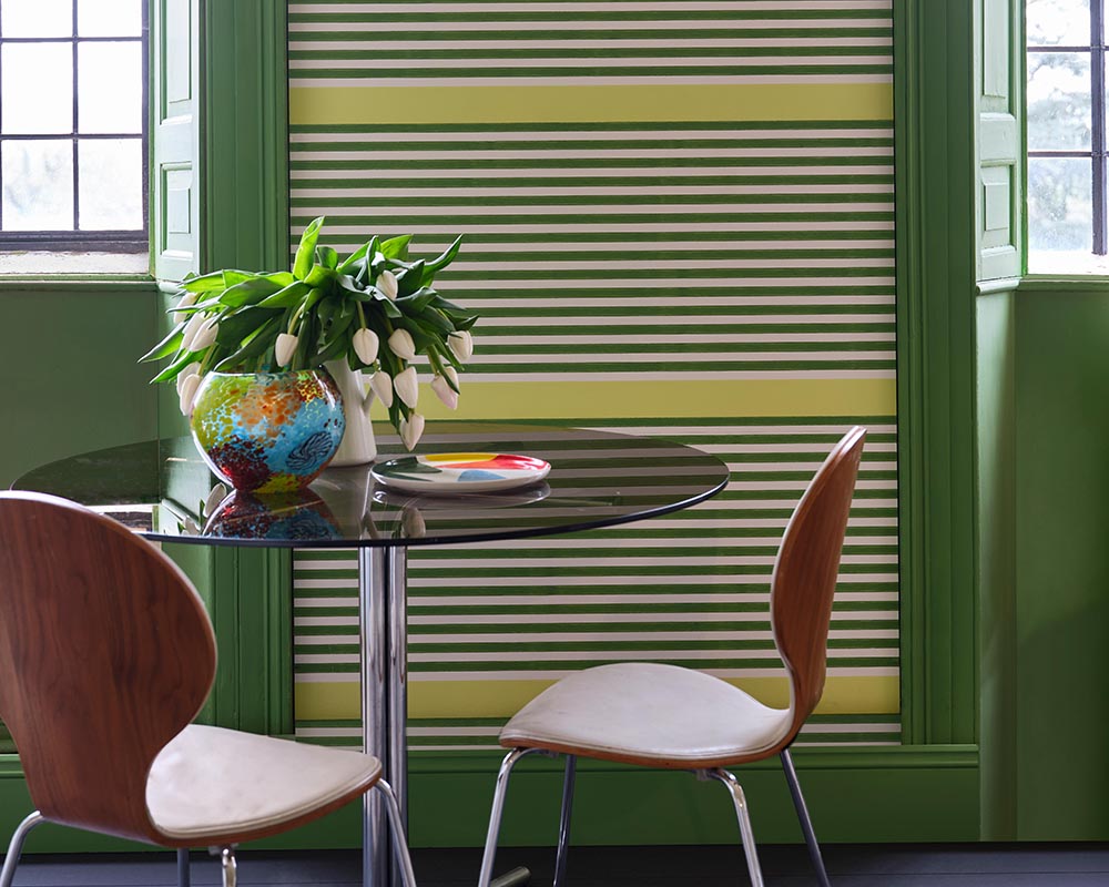 Farrow & Ball Stripe Wallpaper room inspiration