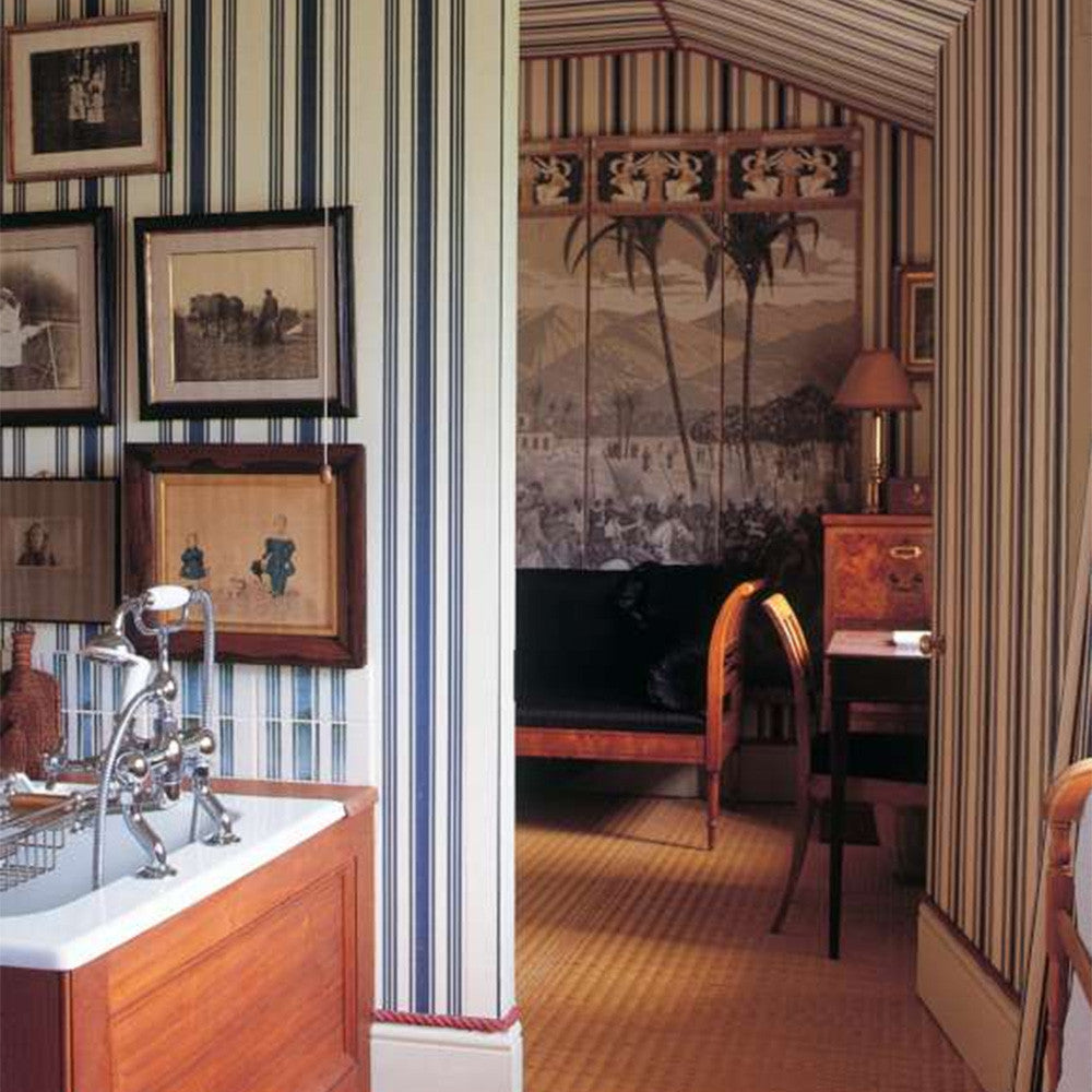 Farrow & Ball Tented Stripe Wallpaper room inspiration