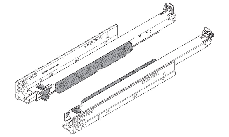 Blum MOVENTO BLUMOTION Soft Close Concealed Drawer Runner - Double Extension 40kg