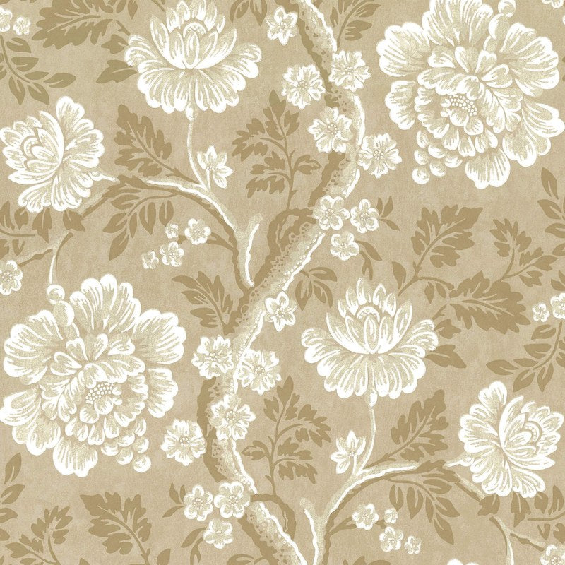 Little Greene Gustav wallpaper in Mudan