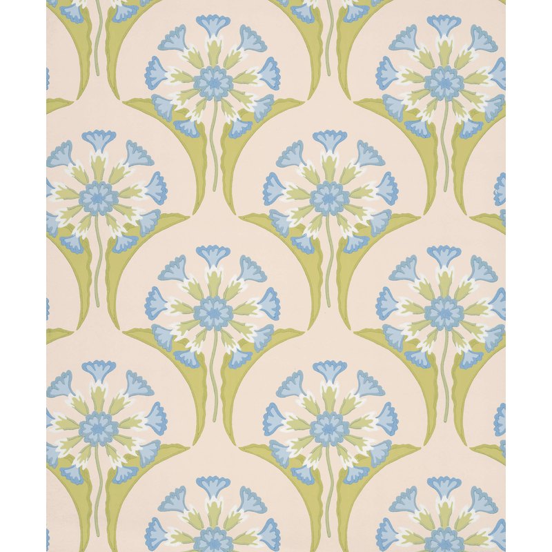 Little Greene Hencroft wallpaper in Blue Primula