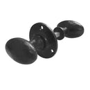 Oval Rim Door Knob Black 64mm JAB48R