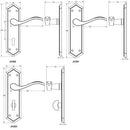 Paris Door Handle Bathroom Set 170mm X 47mm Polished Chrome JV283PC