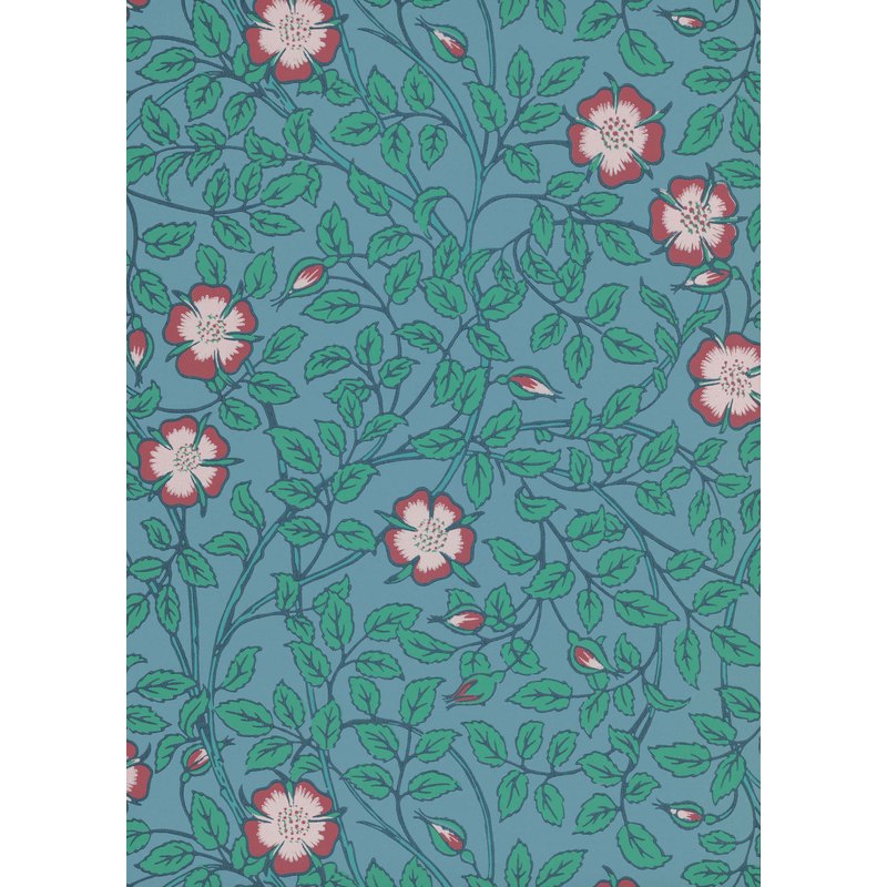 Little Greene Briar Rose wallpaper in Marine Blue