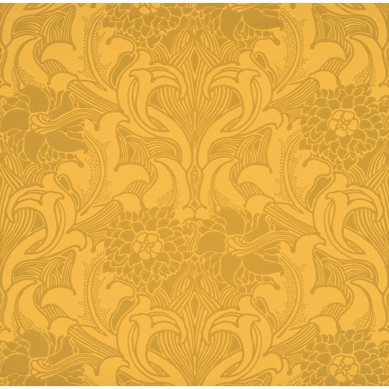 Little Greene Dahlia Scroll wallpaper in Giallo