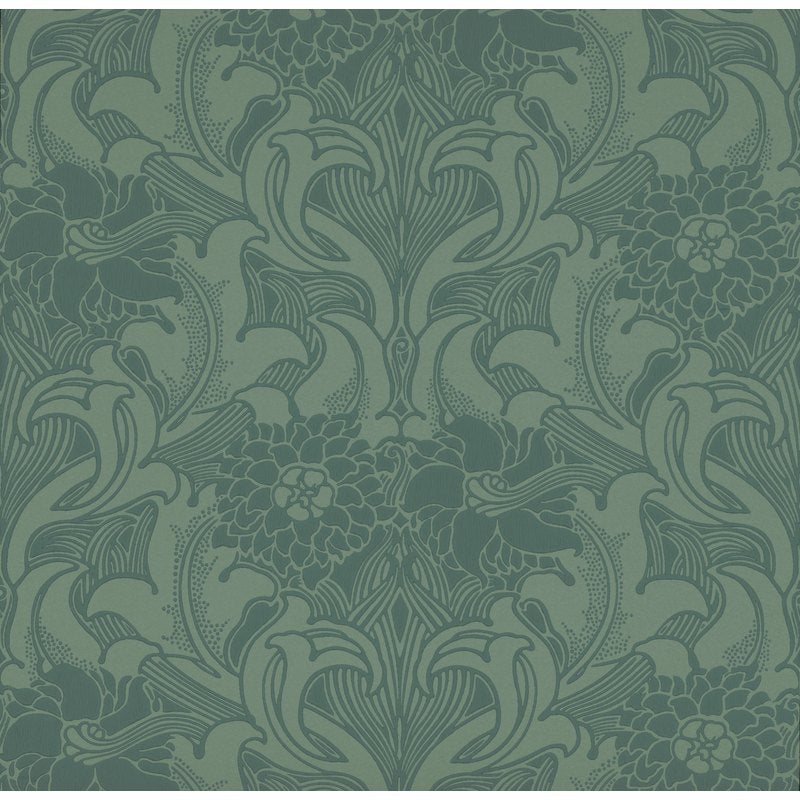 Little Greene Dahlia Scroll wallpaper in Tea With Florence