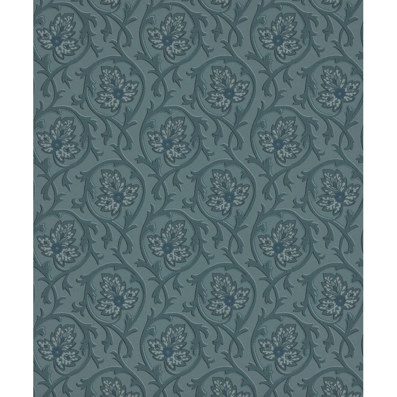 Little Greene Hoja wallpaper in Air Force Blue