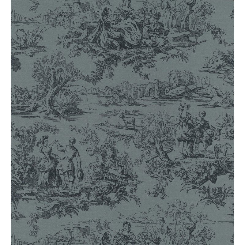 Little Greene Lovers' Toile wallpaper in Hicks’ Blue