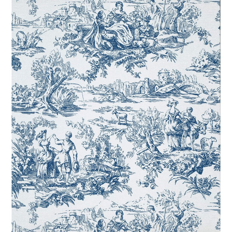 Little Greene Lovers' Toile wallpaper in Mazarine