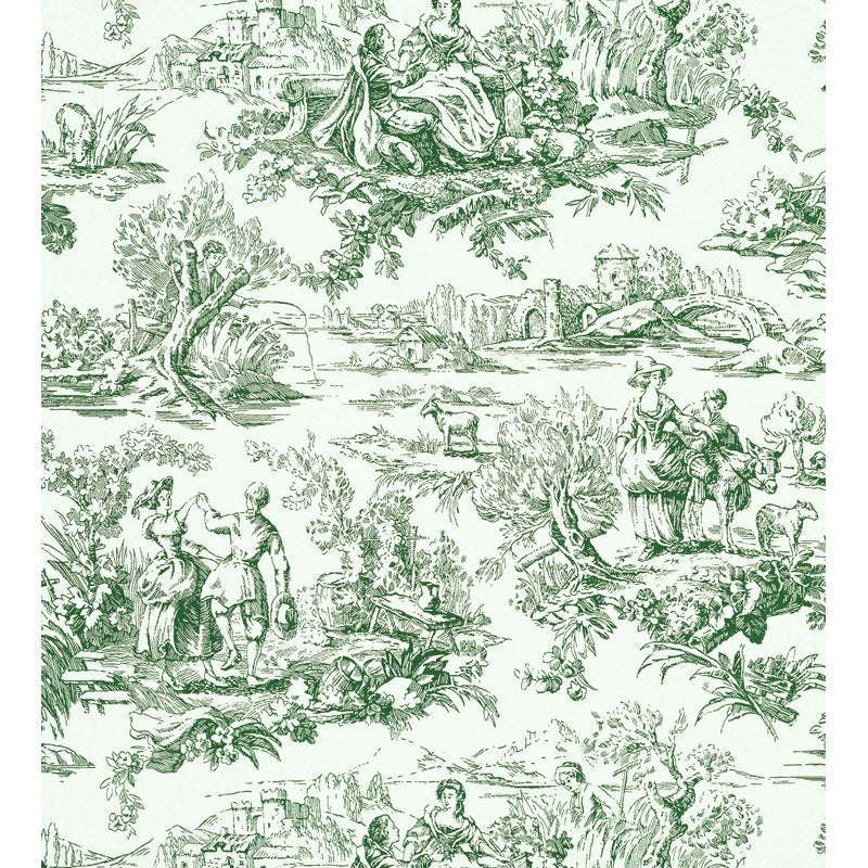 Little Greene Lovers' Toile wallpaper in Puck