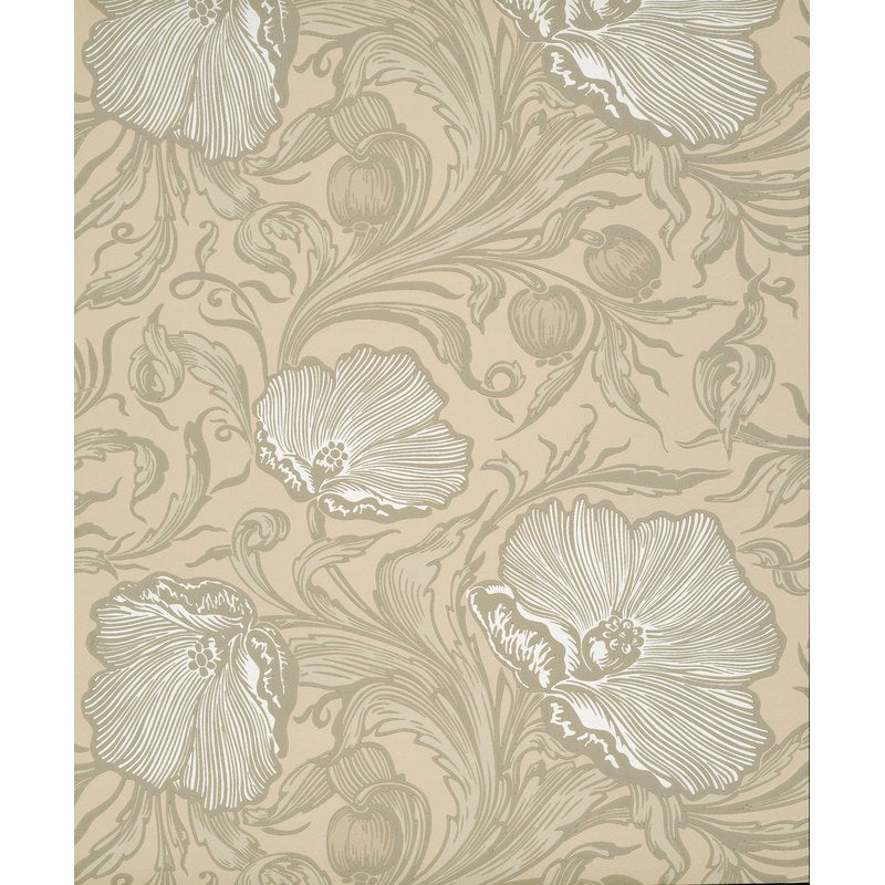 Little Greene Poppy Trail wallpaper in Portland Stone
