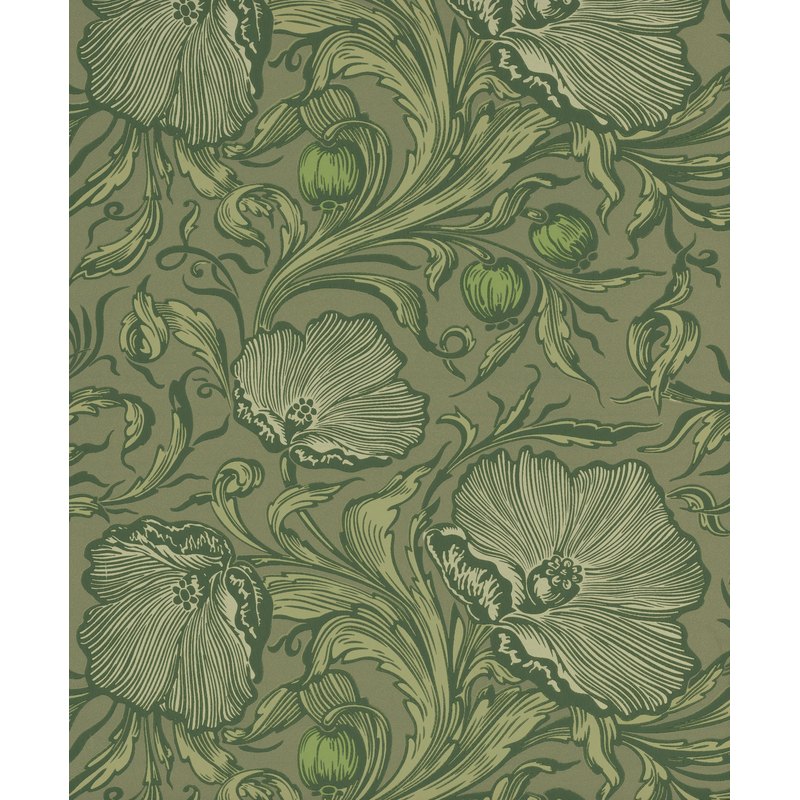 Little Greene Poppy Trail wallpaper in Sage Green