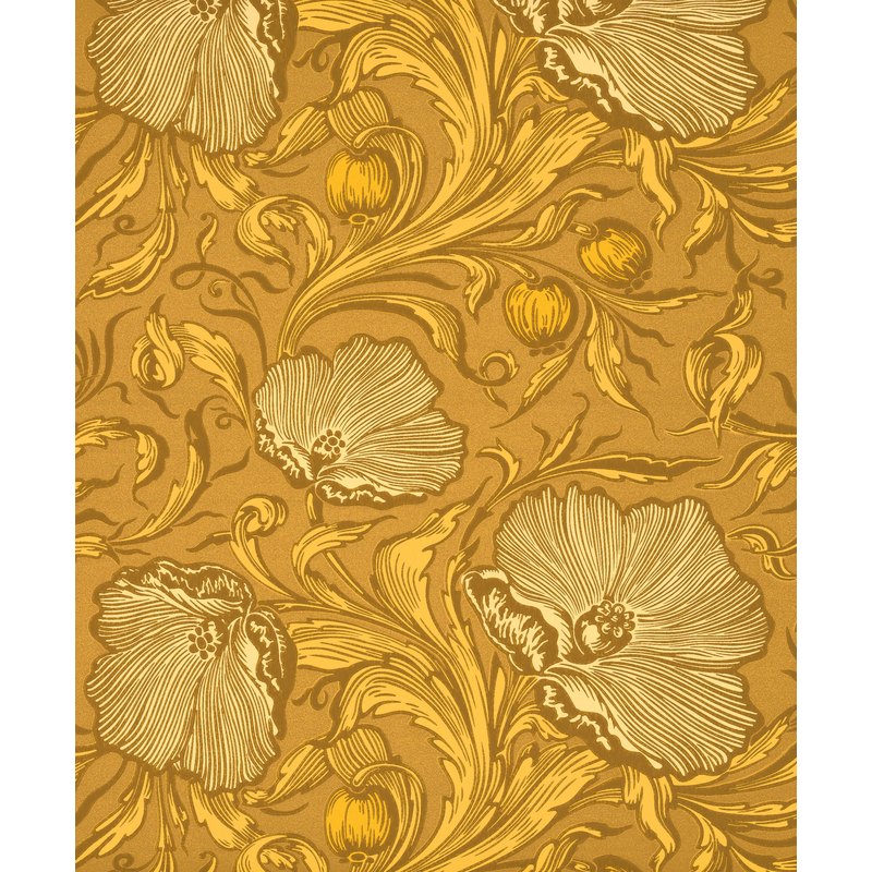 Little Greene Poppy Trail wallpaper in Yellow Pink