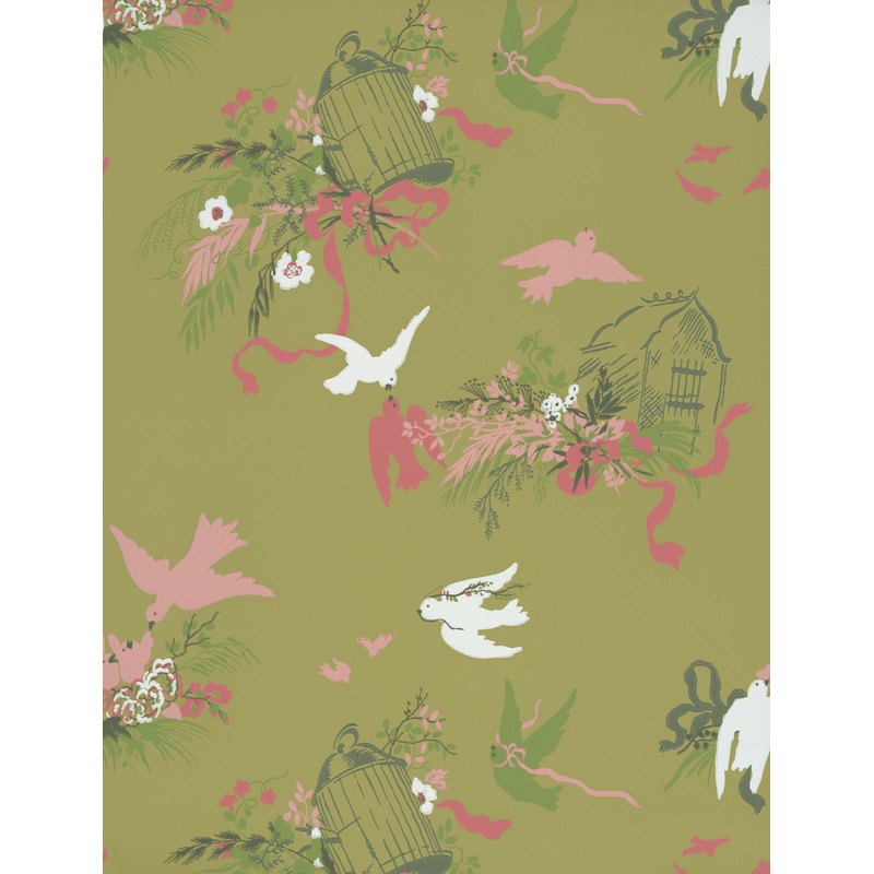 Little Greene Volières wallpaper in Garden