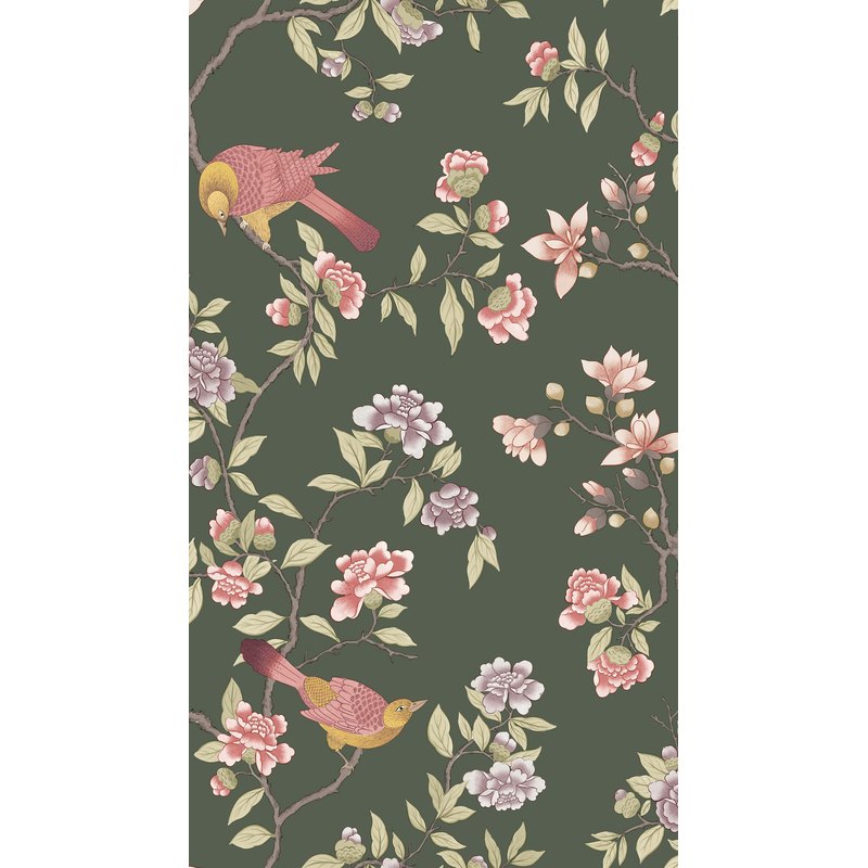 Little Greene Aderyn wallpaper in Olive Colour