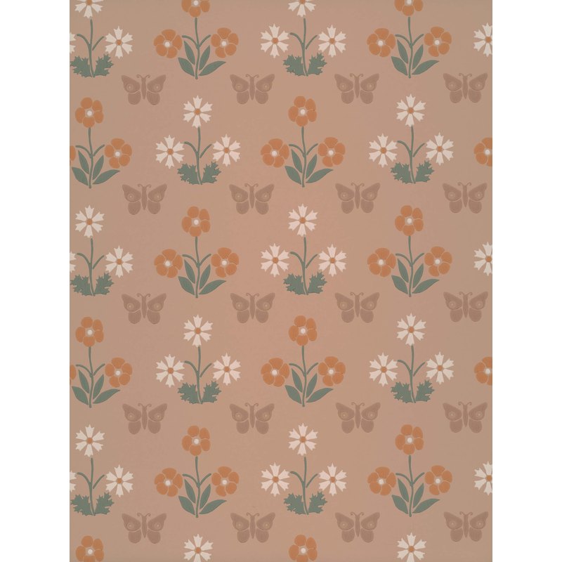 Little Greene Burges Butterfly wallpaper in Masquerade