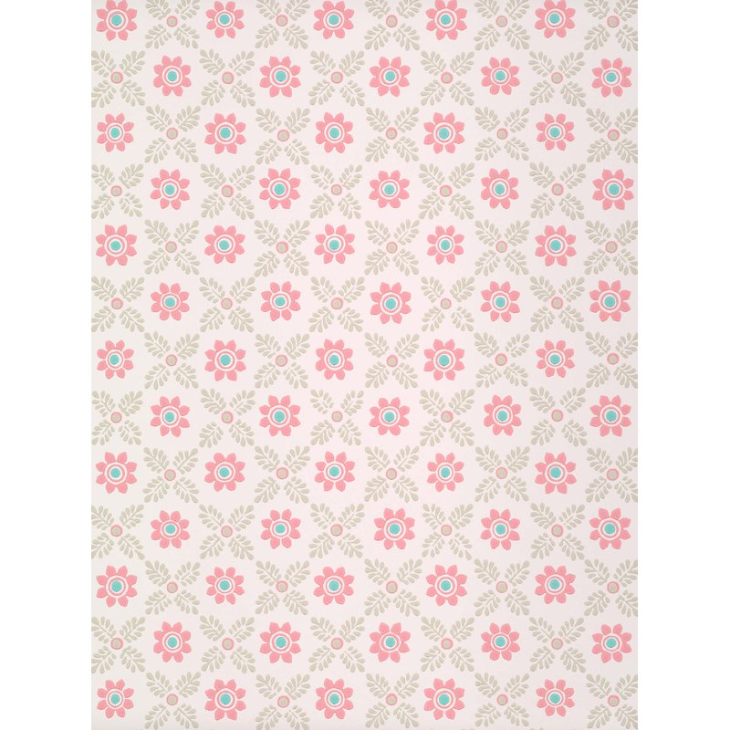 Little Greene Ditsy Block wallpaper in Carmine