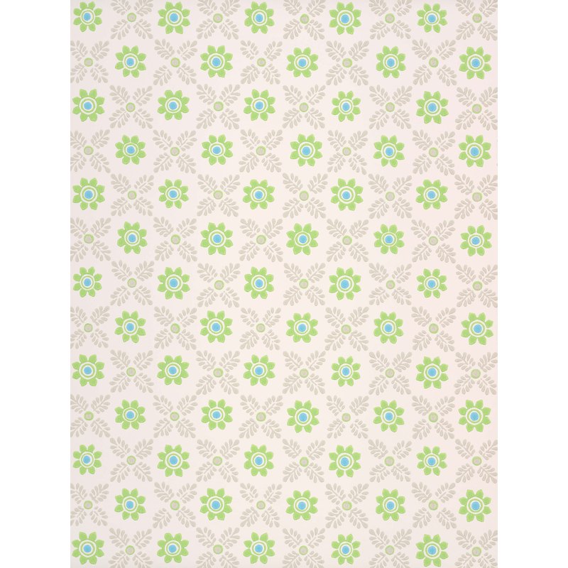 Little Greene Ditsy Block wallpaper in Phthalo