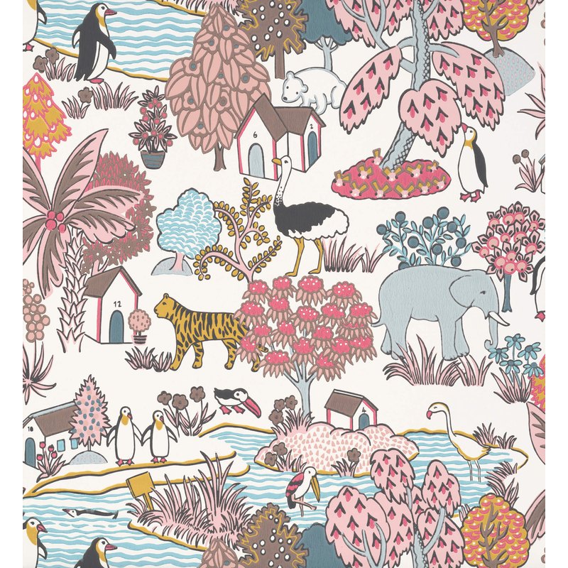 Little Greene Animal Kingdom wallpaper in Confetti