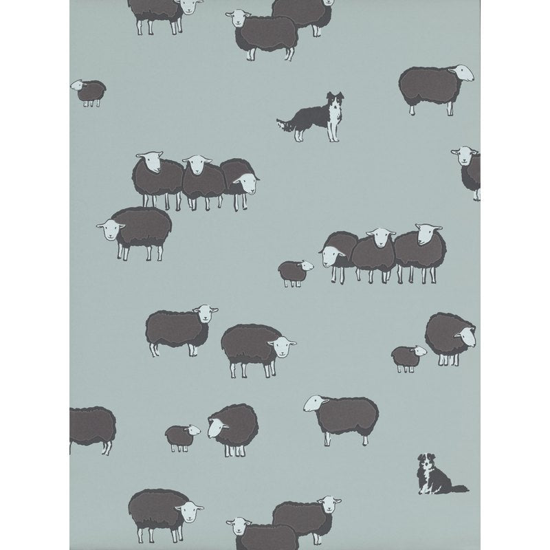 Little Greene Nip & Lassie wallpaper in Celestial Blue